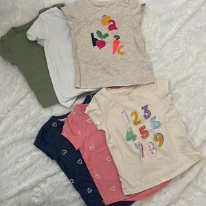 Cat & Jack Girl’s Tops. Lot of 6. Size 2T.